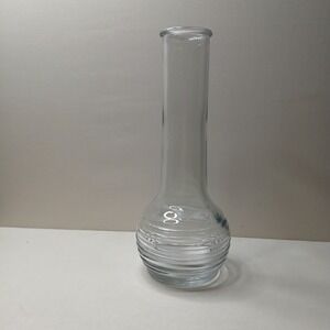 Vintage Clear Glass Bud Vase Ribbed Base USA 25 Mid Century